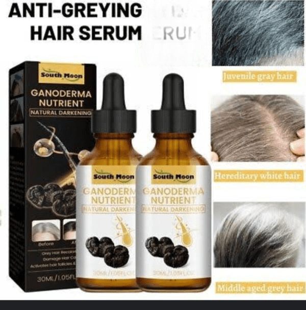 Anti-Greying, Natural Gandoderma Hair Darkening Serum – Nourish & Restore Natural Hair Color