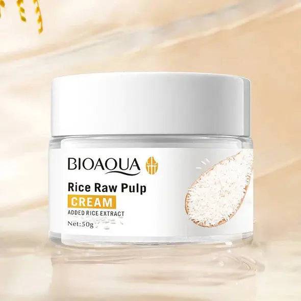 Bioaqua Rice Raw Pulp Hydrating Face Cream (50g) – Natural Moisturizer for Oily Skin