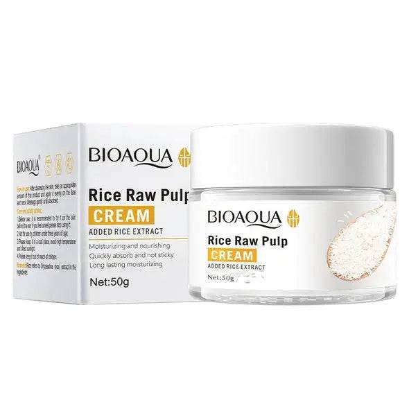 Bioaqua Rice Raw Pulp Hydrating Face Cream (50g) – Natural Moisturizer for Oily Skin