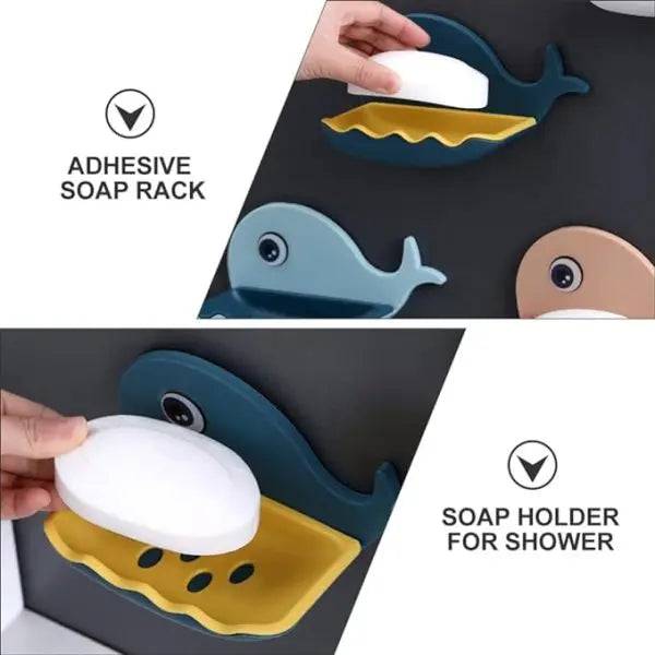 Whale Fish Soap Holder – Bathroom Accessories | Wall-Mounted Rack